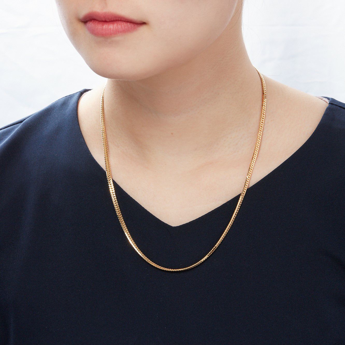 喜平ネックレス K18YG イエローゴールド 6面 ダブル 50cm 10.2g/75642  