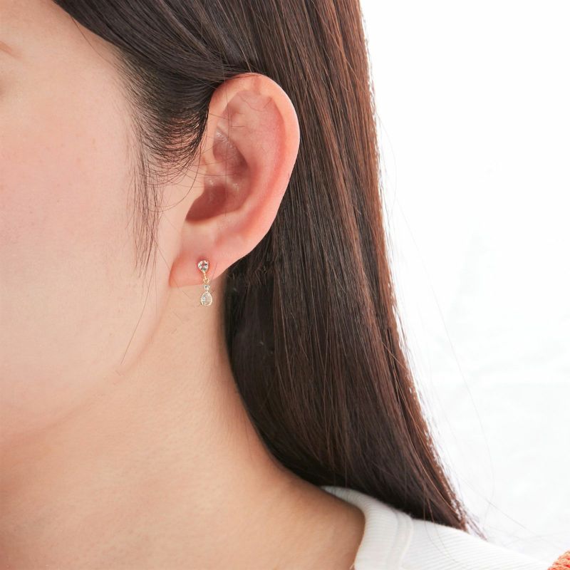 K18イエローゴールド アクアマリン ピアス | 東京ジュエリー