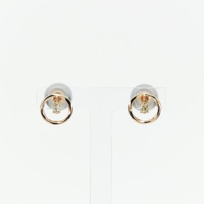 K18イエローゴールド×プラチナ コンビカラー ピアス | 東京ジュエリー