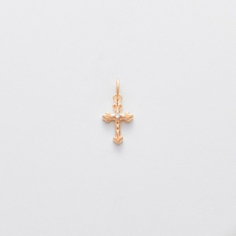 K10イエローゴールド ダイヤモンド クロス ペンダントトップ | 東京